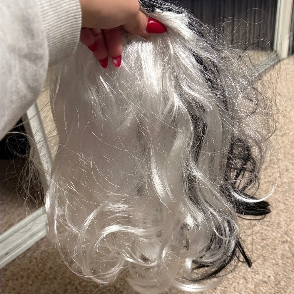Two-Tone Black and White Hair Wig